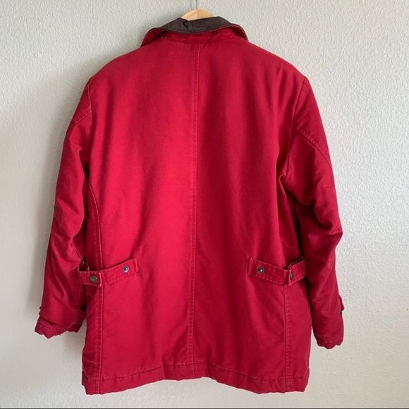 Eddie Bauer Goose Down Leather Collar Coat Small Petite - Picture 8 of 10